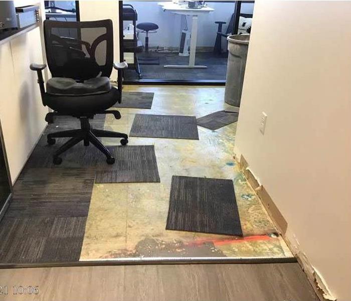 Carpet damage in an office building
